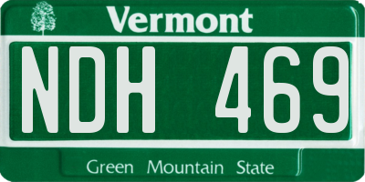VT license plate NDH469