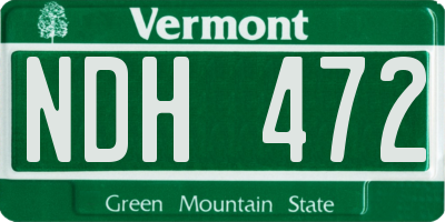 VT license plate NDH472