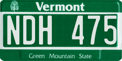 VT license plate NDH475