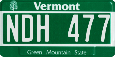 VT license plate NDH477