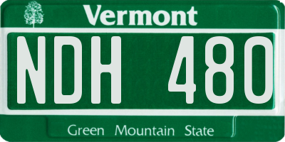VT license plate NDH480