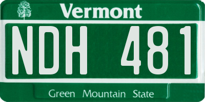VT license plate NDH481