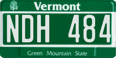 VT license plate NDH484