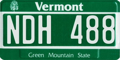VT license plate NDH488
