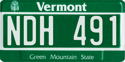VT license plate NDH491