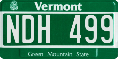 VT license plate NDH499