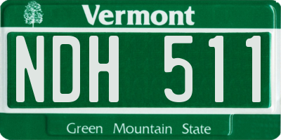 VT license plate NDH511