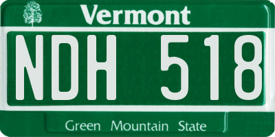 VT license plate NDH518