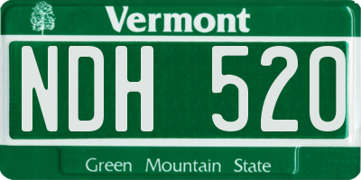 VT license plate NDH520