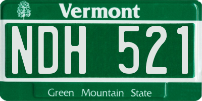 VT license plate NDH521