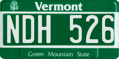 VT license plate NDH526