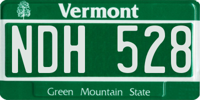 VT license plate NDH528