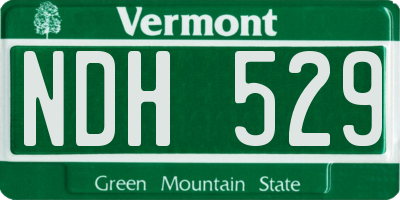VT license plate NDH529