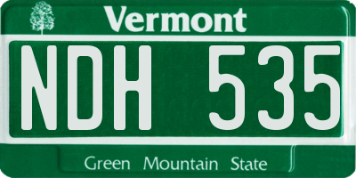 VT license plate NDH535