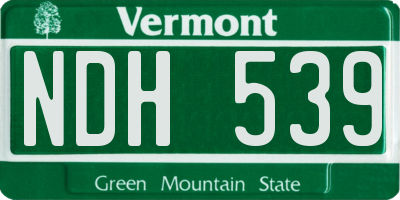 VT license plate NDH539