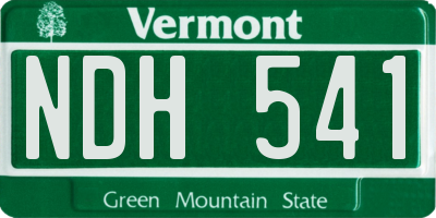 VT license plate NDH541
