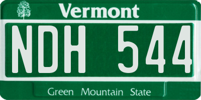 VT license plate NDH544
