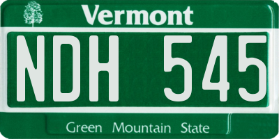VT license plate NDH545