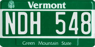 VT license plate NDH548