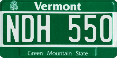 VT license plate NDH550