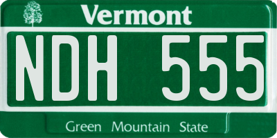 VT license plate NDH555