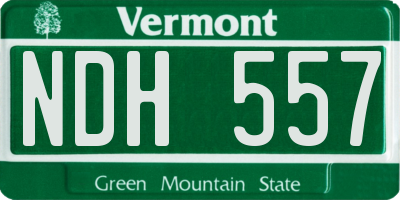 VT license plate NDH557