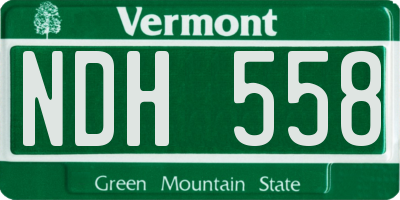 VT license plate NDH558