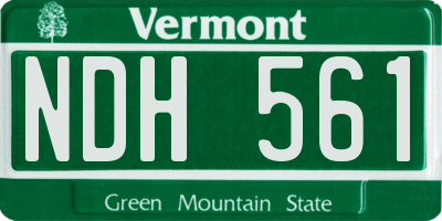 VT license plate NDH561