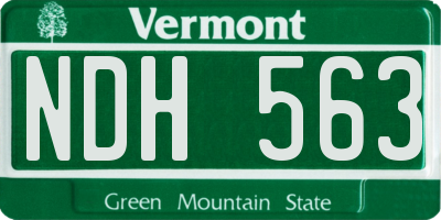 VT license plate NDH563