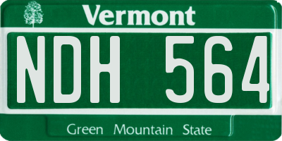 VT license plate NDH564