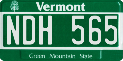 VT license plate NDH565