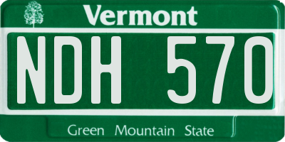 VT license plate NDH570