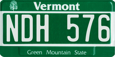 VT license plate NDH576
