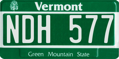 VT license plate NDH577