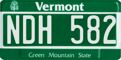 VT license plate NDH582