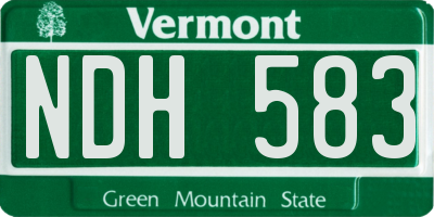 VT license plate NDH583