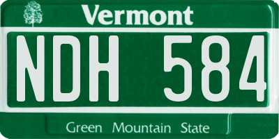 VT license plate NDH584