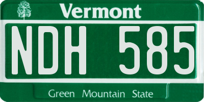 VT license plate NDH585