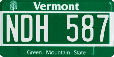 VT license plate NDH587