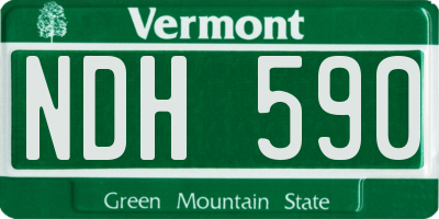 VT license plate NDH590