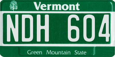 VT license plate NDH604
