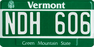 VT license plate NDH606