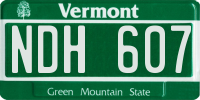 VT license plate NDH607