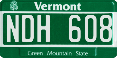 VT license plate NDH608