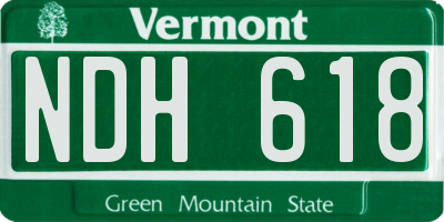 VT license plate NDH618