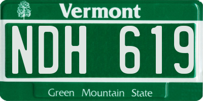 VT license plate NDH619