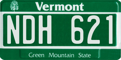 VT license plate NDH621