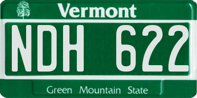 VT license plate NDH622