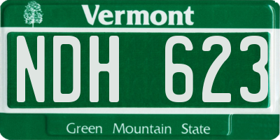 VT license plate NDH623