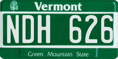 VT license plate NDH626